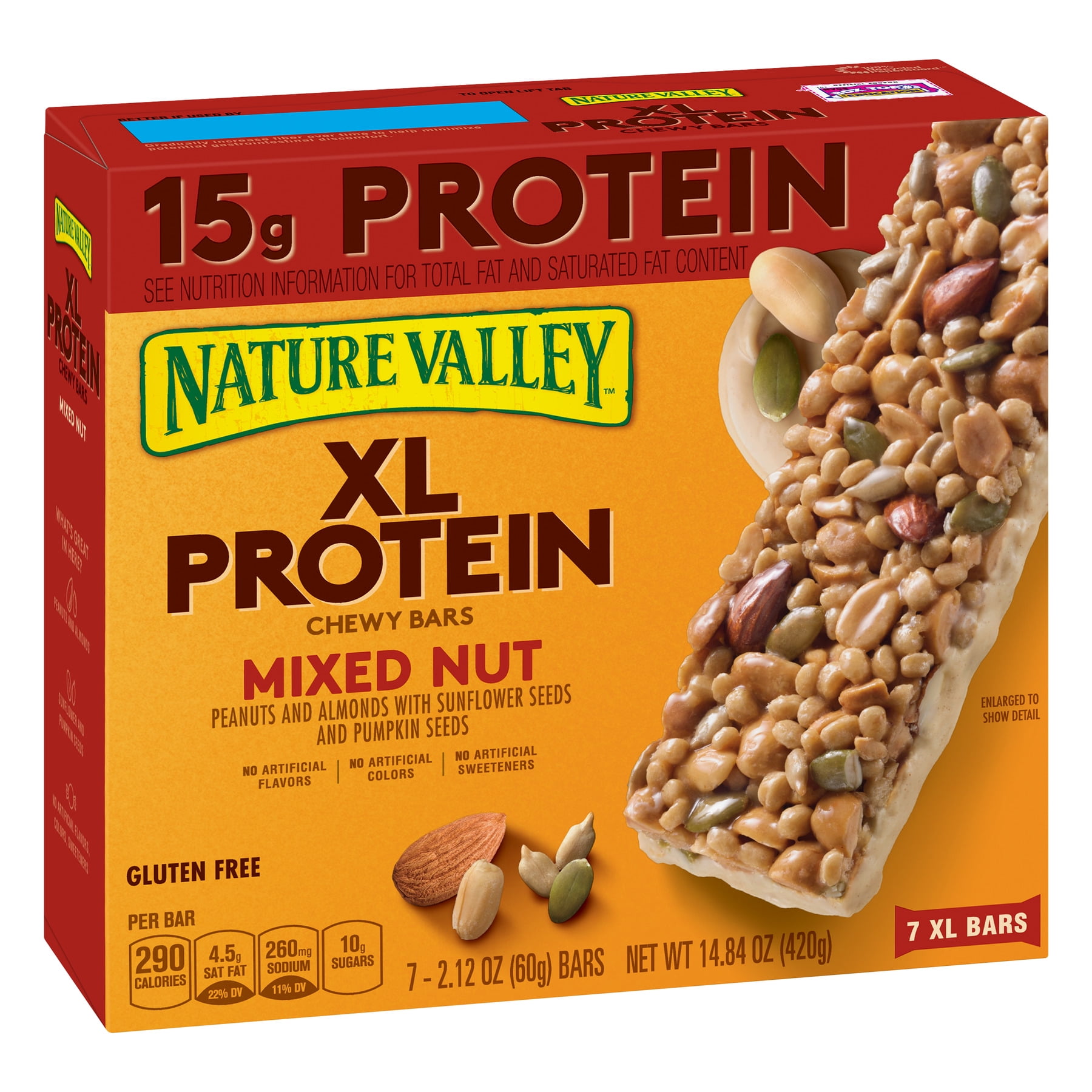 Nature Valley Granola Bar XL Protein Gluten Free Mixed Nut 7 Bars