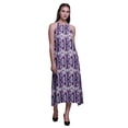 thumbnail image 1 of Bimba Robe Teinture sur Nœuds Décontractée Longue Dos Nu à Col Licou pour Femme Robe de Plage Imprimée - Petit, 1 of 6