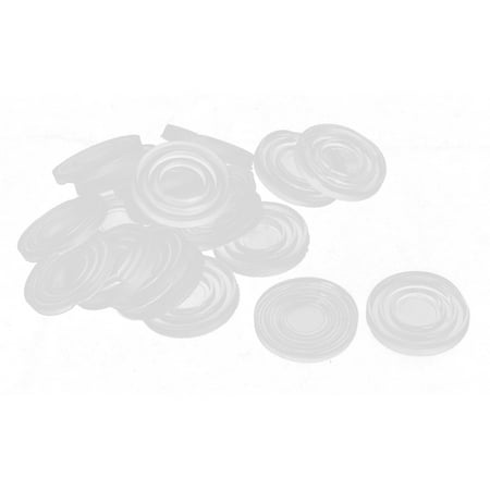Unique Bargains 20pcs 24x3mm Round Soft Plastic Non-slip Glass Table Dash Mat Pad Cushion