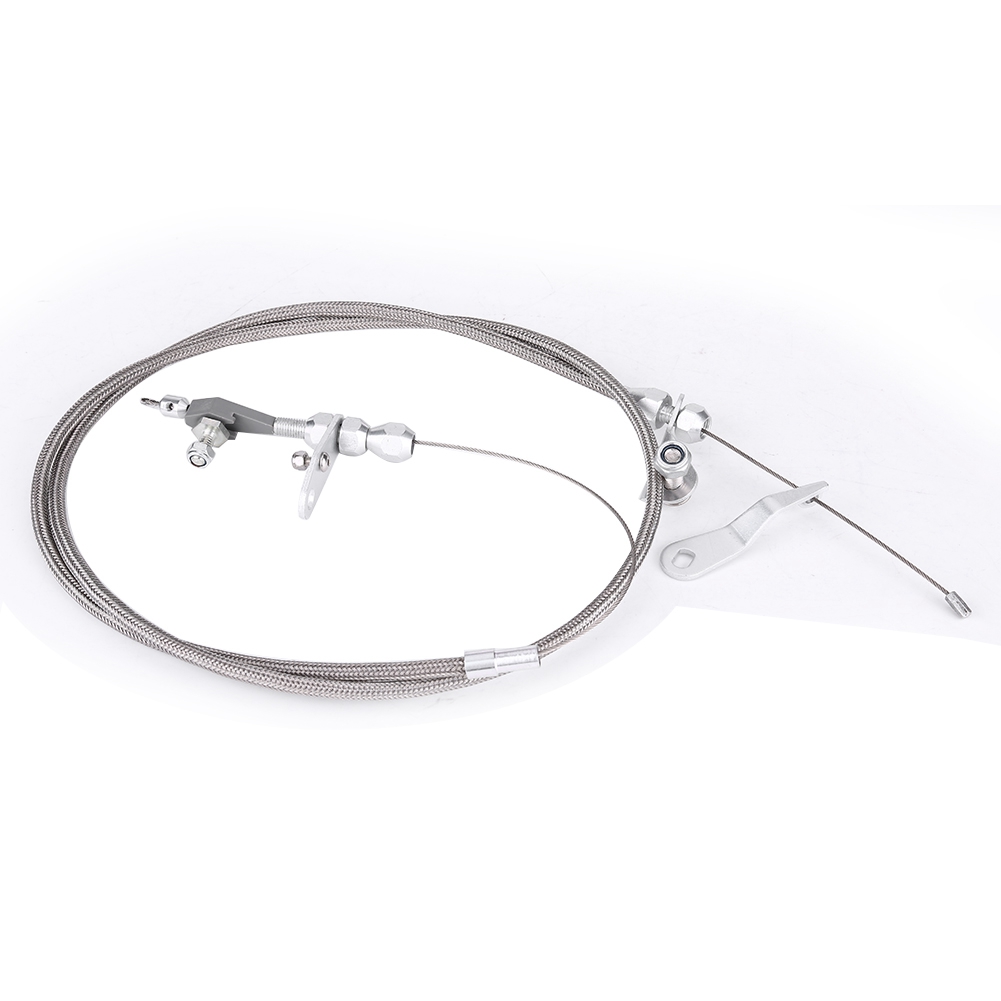 Tebru For Ford C6 Stainless Steel Braided Kick Down Cable Transmission