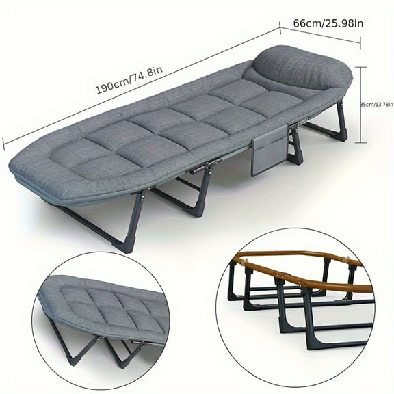 Portable Folding Camping Bed - Heavy Duty Adult Bed with Mattress for Outdoor Travel