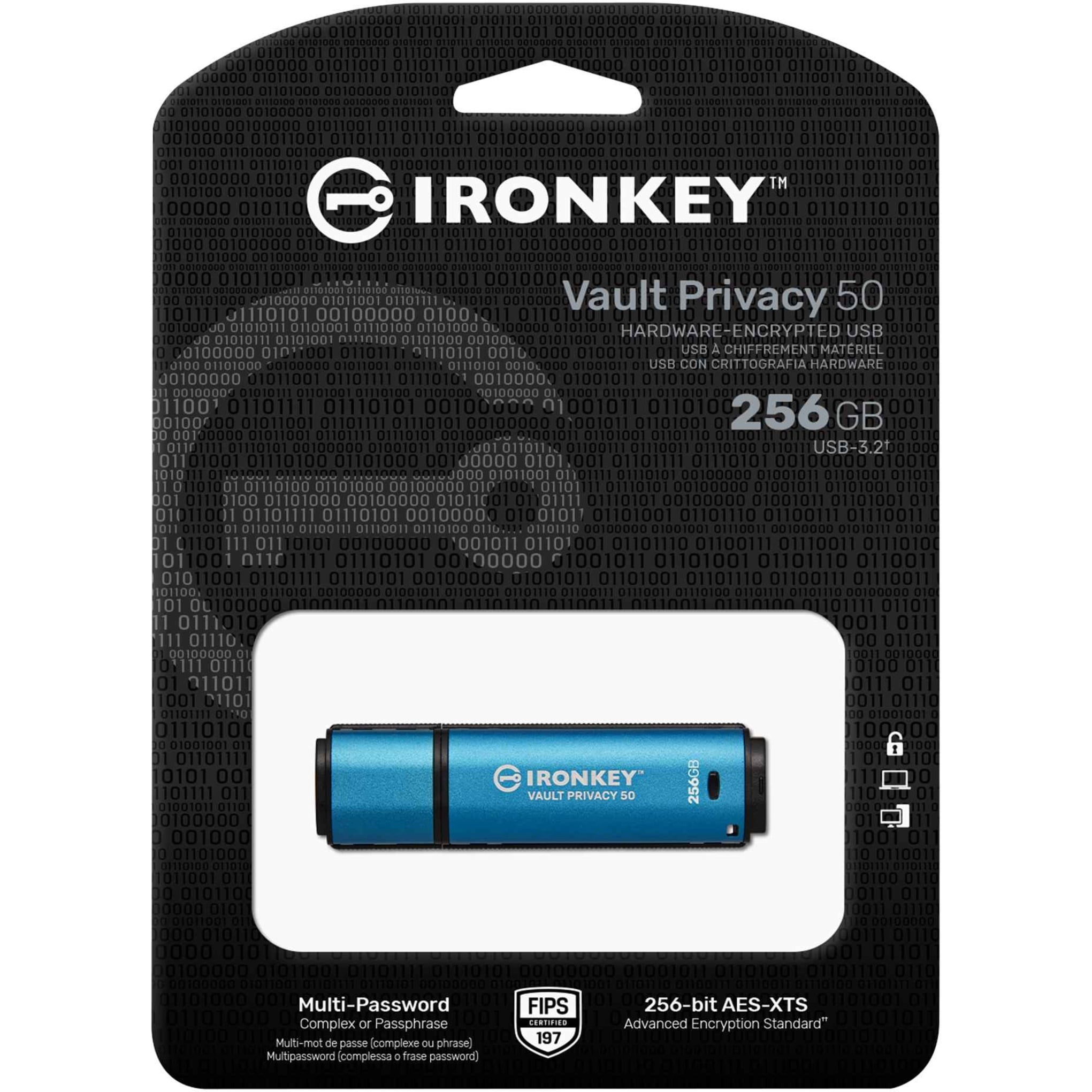 Kingston IronKey Vault Privacy 50 USB Drive FIPS 197 Certified XTS-AES 256-Bit Encryption for Secure Data