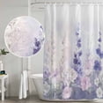 thumbnail image 4 of Lavender Shower Curtain Set - Extra Long 72" x 96" Washable Bathtub Curtain with 12 Hooks, Pastoral Pastel Purple Pink Wildflower Waterproof Fabric Stall Shower Curtains for Bathroom/Bathtub Décor, 4 of 6