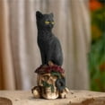 thumbnail image 1 of JJKBVCLO Mysterious Dark Style Skeleton Animal Cat Statue Resin Home, 1 of 5