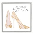 thumbnail image 4 of Stupell Industries Buy The Shoes Motivational Floral Heel Pattern Graphic Art Gray Framed Art Print Wall Art, Design by Tava Studios, 4 of 5