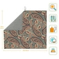 thumbnail image 2 of Dish Drying Mat, Paisley Pattern No.90127 Highly Absorbent Drying Matt Kitchen Counter, Dish Mat Drying Pad Dishes Drainer Mats for Kitchen Counter or Sink, 16 x 18 inch, 2 of 6