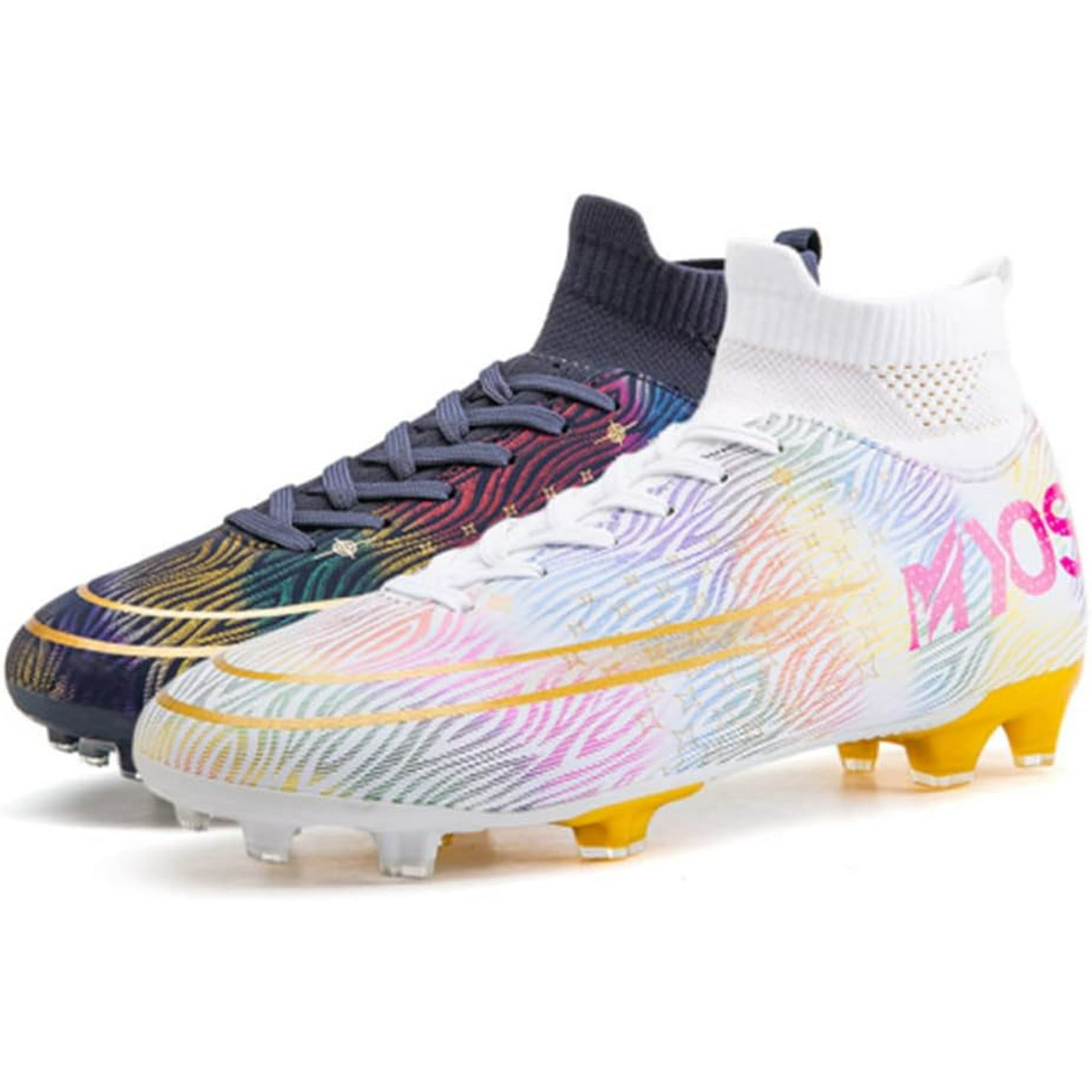 Mens Football Boots with Cleats Light Weight Football Shoes Boys Unisex Football Trainers Kids