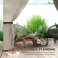 thumbnail image 6 of Outsunny 11' x 11' Outdoor Patio Gazebo with Curtains, Church Windows, Galvanized Steel Frame for Lawn, Backyard and Deck, Light Gray, 6 of 9