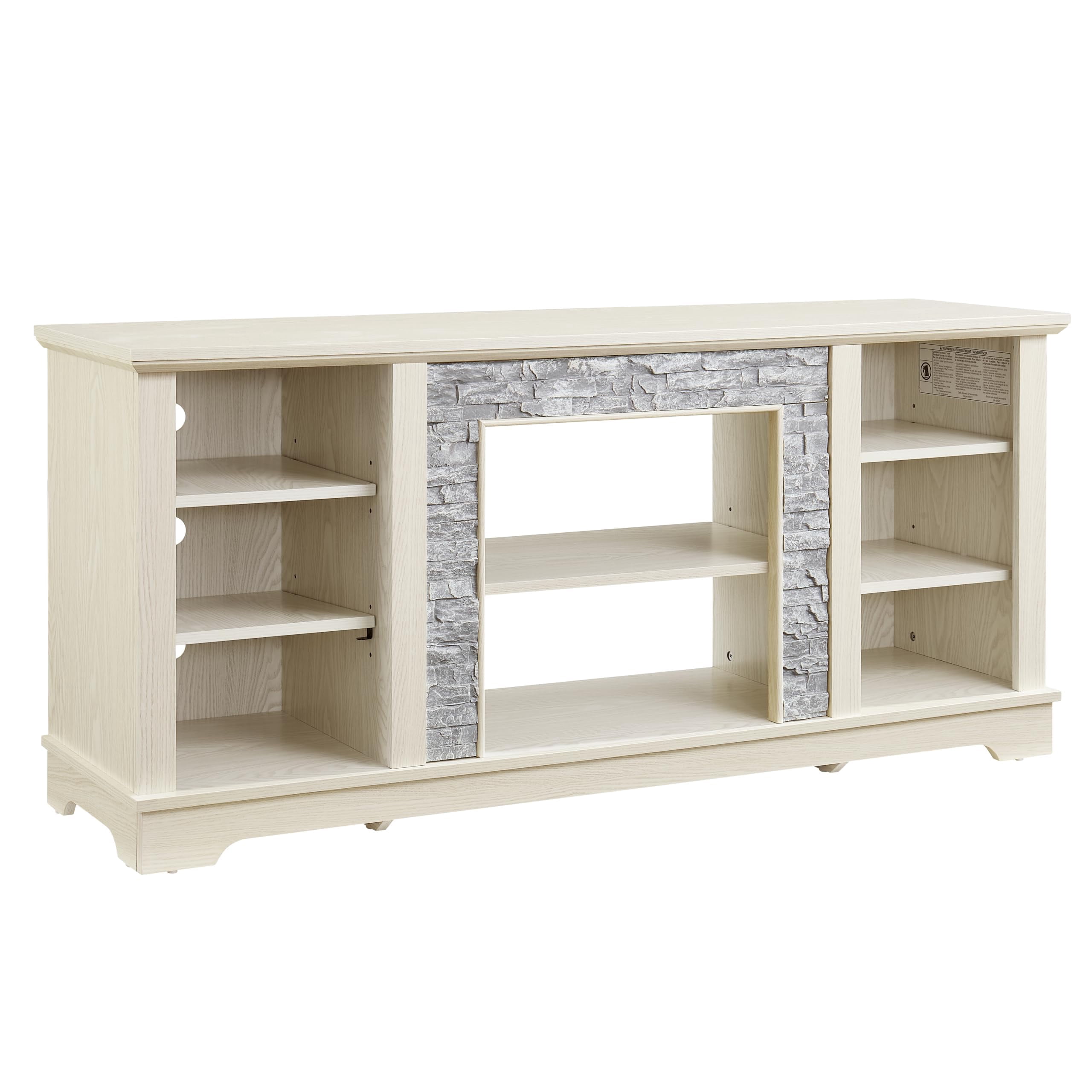 Eyisean 58" W Modern TV Stand with Large Storage Space, Entertainment Center with Faux Stacked Stone, Wood Media Console Table for TVs Up to 65", Rack for Living Room