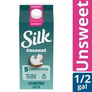 Silk Dairy Free, Gluten Free, Unsweet Coconut Milk, 64 fl oz Half Gallon