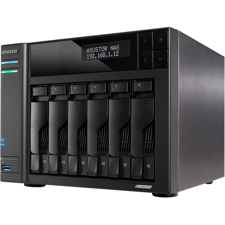 Asustor AS6706T v2 Lockerstor 6 Gen2  6 Bay NAS, Quad-Core 2.0GHz CPU, 2x5GbE ,8GB RAM DDR4, 4x M.2 SSD Slots (Diskless)