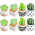 thumbnail image 1 of Miangastore 8pcs Mini Cactus Figurines Tiny Resin Potted Plants Simulation Mini Plant Set, 1 of 8