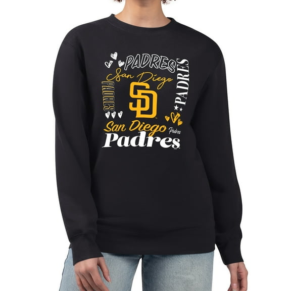 Women's G-III 4Her by Carl Banks Black San Diego Padres Collage Team Graphic Fleece Pullover Hoodie