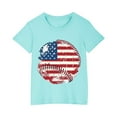 thumbnail image 2 of BRGZLK American Flag Patriotic T-Shirt For Toddler Kids 4Th Of July Letter Printed Shirt Boys Girls Cute Round Neck Soft Short Sleeve Cotton Tee Blue 9-10 Years, 2 of 6