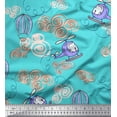 thumbnail image 1 of Soimoi Cotton Jersey Fabric Clouds,Hot Air Balloon & Helicopter Transport Print Fabric by The Yard 58 Inch Wide, 1 of 1