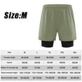 thumbnail image 2 of Mens 2 in 1 Running Shorts Quick Dry Gym Athletic Workout Clothes with Side Pockets - M, 2 of 6