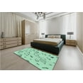 thumbnail image 5 of Ahgly Company Machine Washable Indoor Square Transitional Emerald Green Area Rugs, 8' Square, 5 of 7