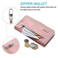 thumbnail image 5 of Nalacover Zipper Wallet Case For iPhone 12 Pro Max,360 Protection Luxury PU Leather Flip 9 Credit Card Slots and 2 Cash Pockets Holder Magnetic Shockproof Cover with Detachable Wrist Strap,Rosegold, 5 of 9