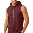 thumbnail image 7 of Stamzod Sleeveless Hoodies for Men Summer Casual Muscle Fit Hooded Sweat Shirt Oversized Workout Hoodie Gym Clothes for Men Wine S, 7 of 7