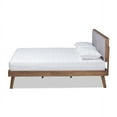 thumbnail image 3 of Baxton Studio Alke Mid-Century Engineered Wood Tufted Platform Bed, King, Light Grey/Walnut, 3 of 6
