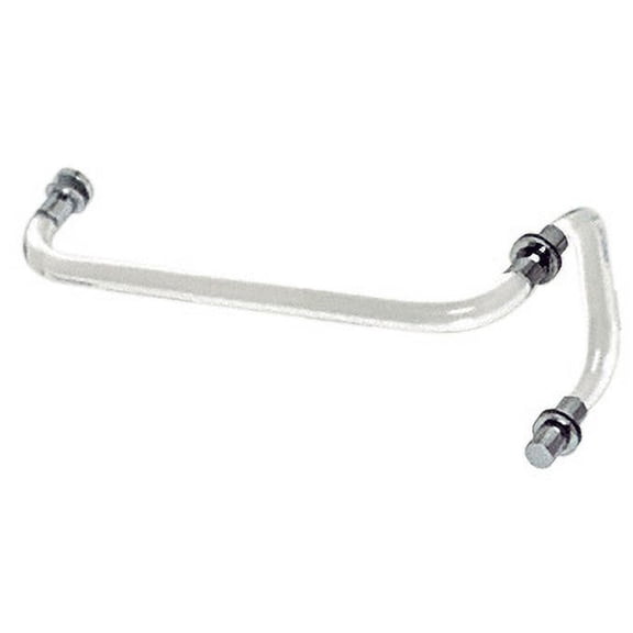 CRL CAC6X18CH 18" Acrylic Smooth Towel Bar With 6" Pull Handle and Chrome Rings - Combination Set