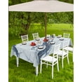 thumbnail image 4 of Fsddascl Modern Gray White Outdoor Tablecloth - 54x80 Inch Rectangle Dining Table Cover, Abstract Geometric Marble Patterns Waterproof Outdoor Table Cloth with Umbrella Hole & Zipper for Patio, 4 of 7