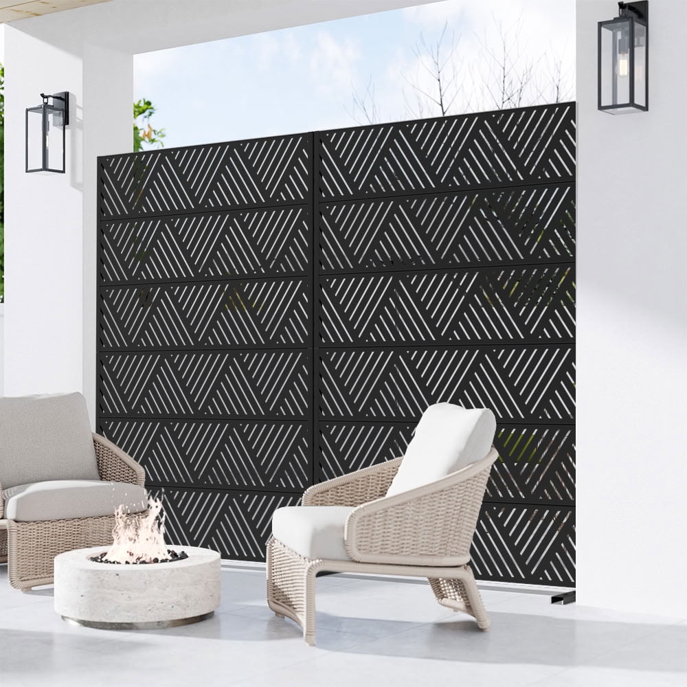 MAYEERTY 6 Panels Outdoor Privacy Screen, Metal Decorative Privacy Fence, Privacy Panel for Patio, Balcony, Backyard, Garden