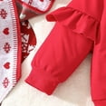 thumbnail image 7 of HNMKIU Toddler Girls&nbsp;Christmas Long Sleeve&nbsp;Prints T-Shirt Tops&nbsp;Pants Kids Outfits&nbsp;Velvet Flare Pants&nbsp;2-Piece Holiday Set Red,2-3 Years, 7 of 7