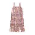 thumbnail image 3 of Qodauz Girls Tassels Party Dress Sequin Spaghetti Strap Mini Graduation Dance Latin Birthday Special Occasion Dresses 3-12 Y Pink, 3 of 4
