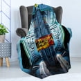 thumbnail image 4 of Outer Space Soft Flannel Fleece Blanket, Space Ship Station Base Control Room Technology Elements Features Image, Cozy Plush for Indoor and Outdoor Use, 50" x 60", Blue Black Orange, by Ambesonne, 4 of 5
