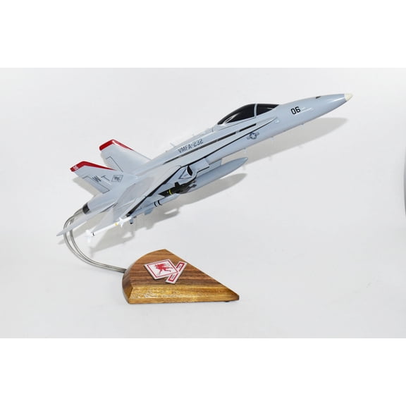 VMFA-232 Red Devils 2019 F/A-18C Model, Navy, 1/37th (18") Scale, Mahogany