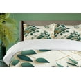 thumbnail image 3 of Ambesonne Eucalyptus Leaves Duvet Cover Set, Autumn Blooms, Queen, Dark Teal Amber Ivory, 3 of 5