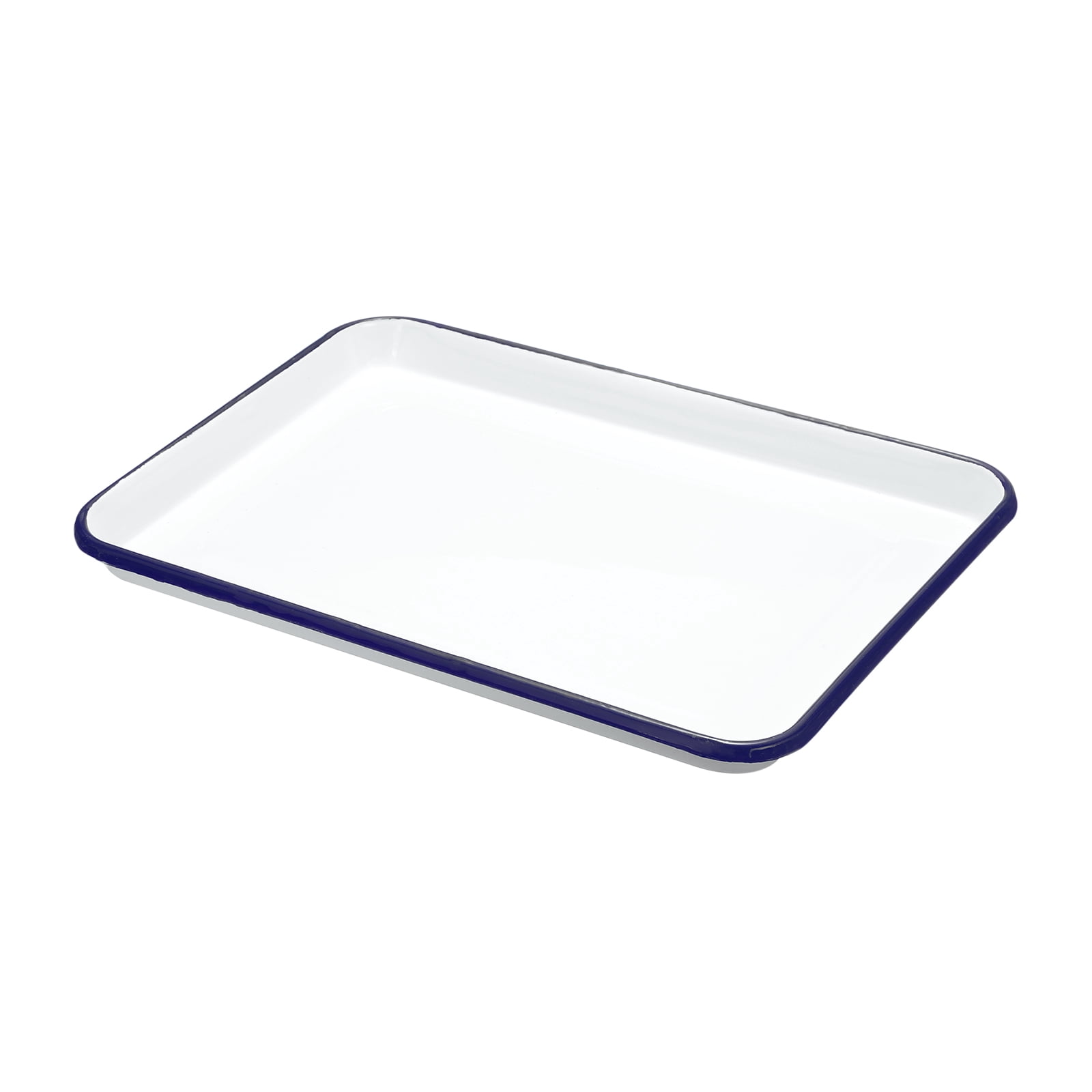 Uxcell Butcher Tray Palette 13.4" x 9.4" Metal Triple Enamel Coated Rectangular Tray Artist Painter Painting Tool for Art Paint Acrylic Watercolor Mixing
