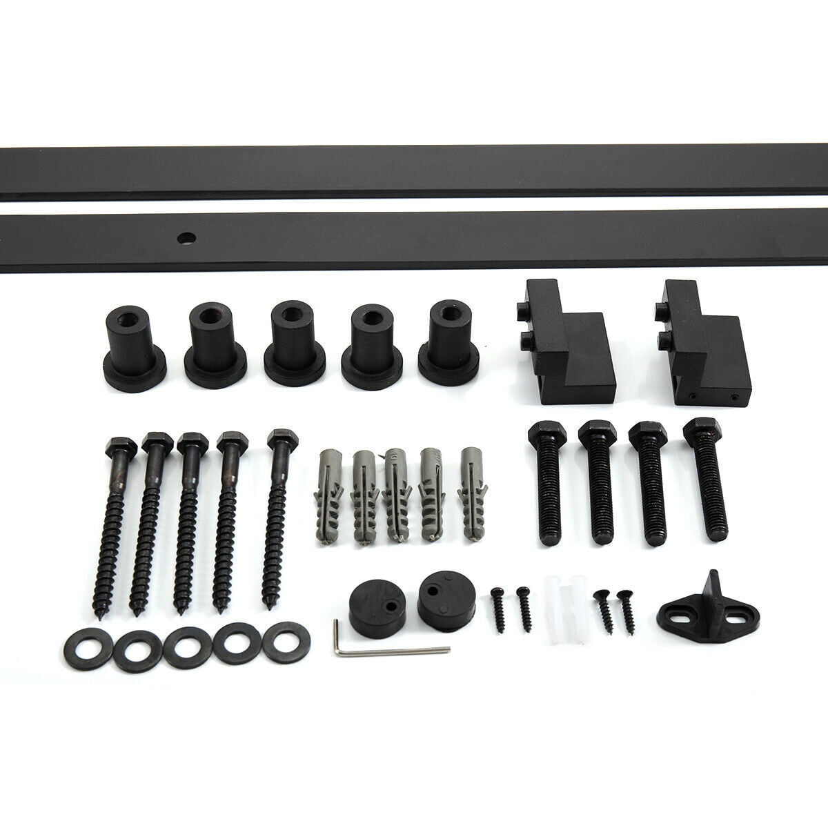 Kepooman 6.6 ft Sliding Barn Door Hardware Kit, Carbon Steel Door Track Hardware Tools - Fit 40" Wide Door Panel Kepooman 6.6 ft Sliding Barn Door Hardware Kit, Carbon Steel Door Track Hardware Tools - Fit 40" Wide Door Panel