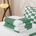 thumbnail image 5 of Erosebridal Geometric Check Print Zipper Twin Comforter Sets with Fitted Sheet and 2 Pillowcases,Green Gingham Zipper Bedding Set For Boys,4 Pieces, 5 of 7
