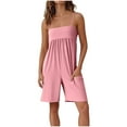 thumbnail image 3 of QATAINLAV Birthday Gifts! Casual Rompers for Women Summer Loose Sleeveless Short Overalls Solid Color Spaghetti Strap Onesie Shorts with Pockets Pink XL, 3 of 7