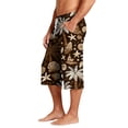 thumbnail image 5 of Men's Casual Hawaiian Print Drawstring Cropped Shorts - Tropical Summer Shorts for Beach Parties, Vacation, and Casual OutingsBrownL, 5 of 9