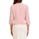 thumbnail image 3 of INSPIRAR CHIC Blazer Elegante para Mujeres, Chaqueta de Traje de Trabajo con Peplum, Sin Cuello, de Manga 3/4, Talla XL, Rosa, 3 of 6