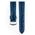 thumbnail image 2 of Hirsch Crocograin Bonded Leather Watch Strap - Blue - M - 18mm - Silver Buckle, 2 of 3