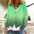 thumbnail image 2 of Women's Long Sleeve Pullover Sweater Women's Casual Gradient Long-Sleeved Cardigan Jacket Coat Tops S-25 Green M, 2 of 5