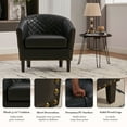 thumbnail image 6 of Villeston PU Leather Barrel Club Chair with Nailheads Armchair for Living Room, Bedroom, Waiting Room - Black, 6 of 6
