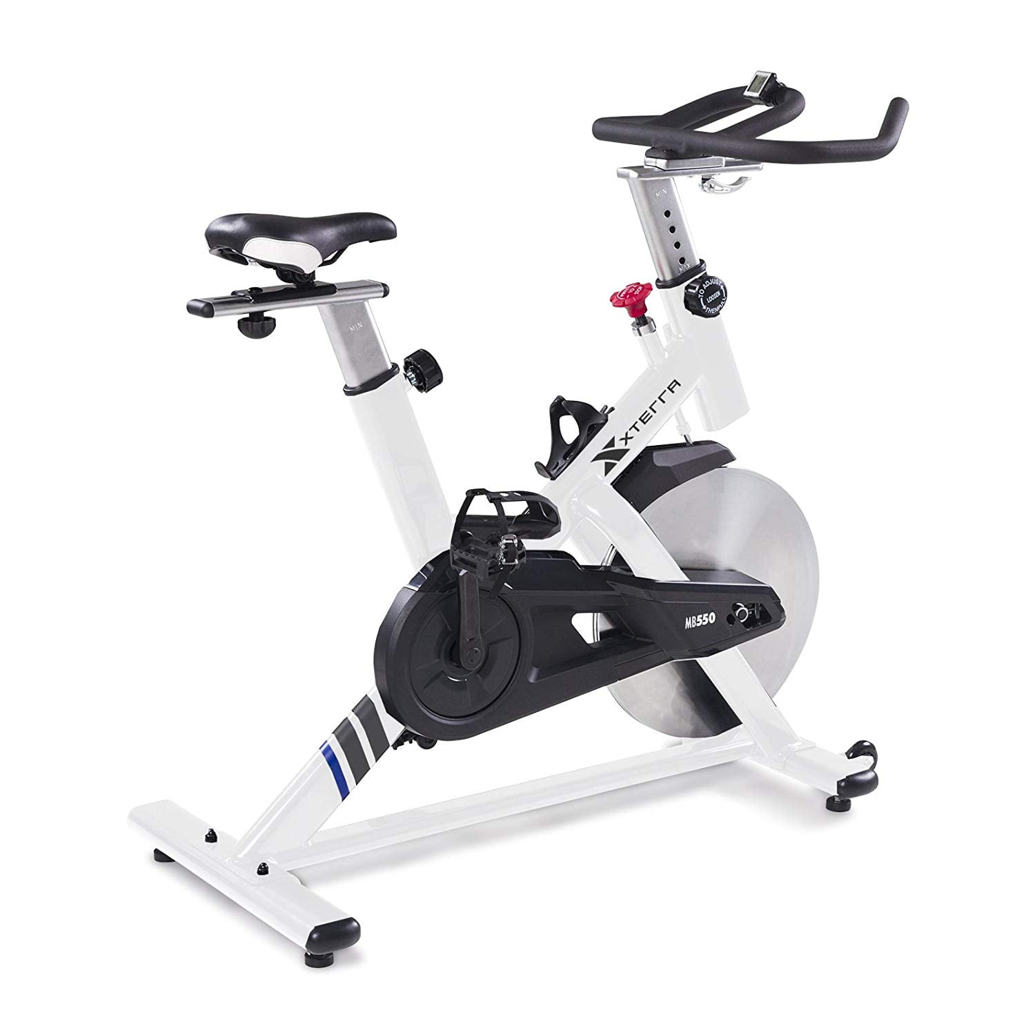 XTERRA Fitness MB550 Indoor Cycling Exercise Bike with 48.5 lb Flywheel, Wireless LCD Display, Unlimited Micro-Adjustment Resistance Levels