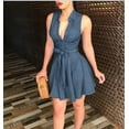 thumbnail image 4 of Robe Moulante d'Été en Denim Sans Manches Robe Courte Soirée Mini Robes, 4 of 4