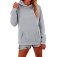 thumbnail image 6 of Hoodies for Women Oversized Trendy Fall Sweatshirt Pullover Fleece Long Sleeve Sweaters Winter Y2k Clothes Light Gray M, 6 of 7