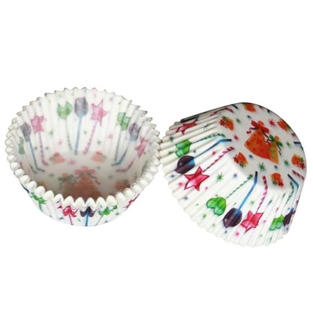 

100PCS Christmas Cupcake Liners Cupcake Wrappers Oil-proof Printing Paper Baking Cup Xmas Kitchen Accessories (02)