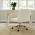 thumbnail image 6 of Martha Stewart Upholstered Office Chair in Off White/Polished Brass, 6 of 12