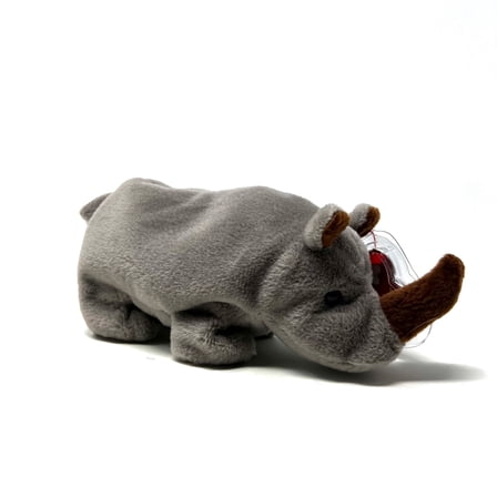 Ty Beanie Baby Spike The Rhinoceros - Style 4060- PVC - No Stamp - Tag Errors