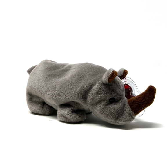 Ty Beanie Baby Spike The Rhinoceros - Style 4060- PVC - No Stamp - Tag Errors