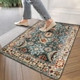 thumbnail image 3 of Boho Blue Carpet Door Mat Welcome Door Mat for Front Door, Home Entrance, Yard, Floor, Patio, Non Slip Spring Summer Welcome Mat Indoor Outdoor Doormat 30"*17", 3 of 6