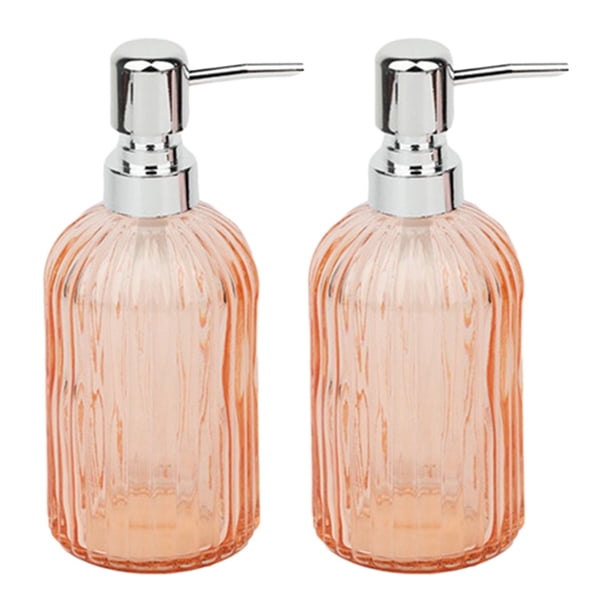 Dispensador de jabón líquido para platos de vidrio de 2 piezas, recipiente hermético para baño. naranja